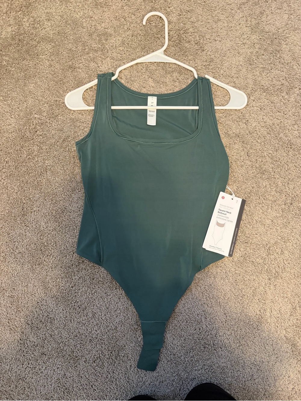 lululemon athletica Teal Square-Neck Sleeveless Bodysuit